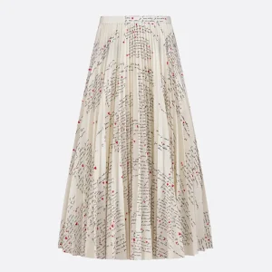 Dior Women Dioramour Mid-Length Flared Skirt in White