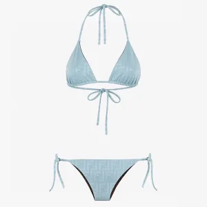 Fendi Women Swimsuit Blue Lycra Bikini MJP313
