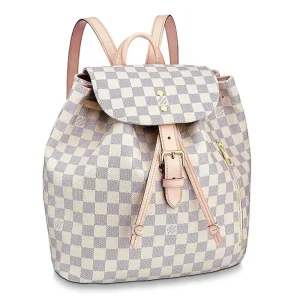 Louis Vuitton LV Women Sperone Backpack in Damier Azur Canvas