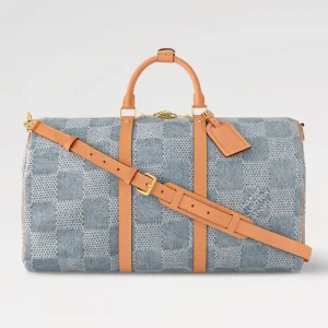 Louis Vuitton Men Keepall Bandoulière 50 Damier Denim N40739