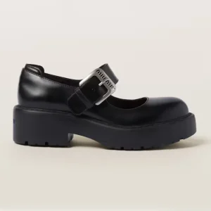 Miu Miu Women Leather ballerinas in Black 5F786D_B4L_F0002