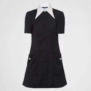 Prada Women Satin Wool Mini-dress in Black P3L06_13YA_F0002