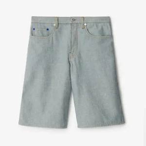 Burberry Women EKD Denim Shorts in Denim Blue