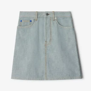 Burberry Women EKD Denim Skirt in Denim Blue
