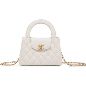 Chanel Women Nano Kelly Shopping Bag in White