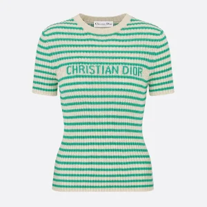 Dior Women Dioriviera Short-Sleeved Sweater in Aqua