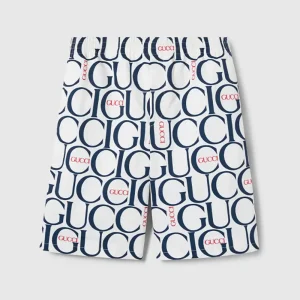 Gucci Men Maxi Gucci Print Fabric Short