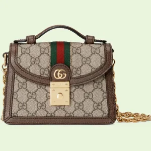 Features: Style ‎696180 96IWG 8745 Colors tell a story throughout Gucci Love Parade. One of the House’s most emblematic materials, the GG Supreme is inspired by an archival design from the ’30s. Traditionally presented in beige and ebony, the canvas is presented in a beige and white combination as an ode to timeless pieces and everlasting design. Here, the pattern defines this mini shoulder bag from the Ophidia line. Beige and ebony GG Supreme canvas Brown leather trim Gold-toned hardware Cotton linen lining Handle drop: 1.2″ Chain strap with 19.7″ drop Weight: 500 .gr Mini: 6.9″W x 5.1″H x 2.4″D Mini size: W18 cm x H13 cm x D6 cm