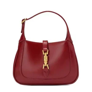 Gucci Women Jackie 1961 Mini Shoulder Bag Red Leather Gold-Toned Hardware