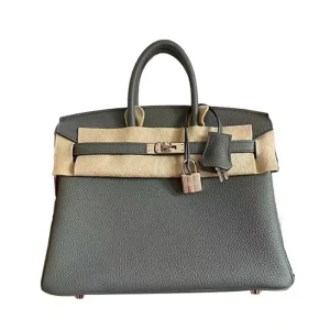 Hermes Women Birkin 30 Bag in Epsom Leather with Gold Hardware-Grey