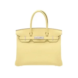 Hermes Women Birkin 30 Bag in Epsom Leather with Gold Hardware-Yellow/Silver