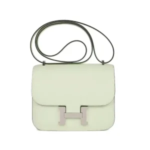 Hermes Women Constance 19 Bag Epsom Leather-Lime/Silver