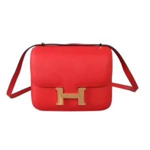 Hermes Women Constance 19 Bag Epsom Leather-Red/Gold
