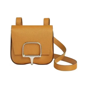 Hermes Women Della Cavalleria Mini Bag Epsom Leather-Brown/Silver