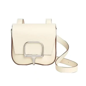 Hermes Women Della Cavalleria Mini Bag Epsom Leather-White/Silver