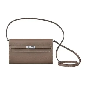 Hermes Women Kelly To Go in Epsom Leather-Grey/Silver
