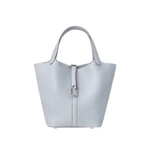 Hermes Women Picotin Lock 22cm in Cowhide leather-Blue