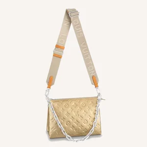 Louis Vuitton LV Women Coussin PM Gold Monogram-Embossed Puffy Lambskin Calfskin