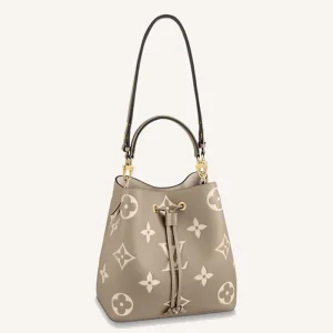 Louis Vuitton LV Women NéoNoé MM Bucket Bag Cream Embossed Grained Cowhide Leather