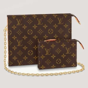 Louis Vuitton LV Women Toiletry Pouch On Chain Monogram Coated Canvas Cowhide