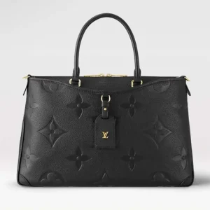 Louis Vuitton Unisex Trianon MM Black Embossed Grained Cowhide Leather