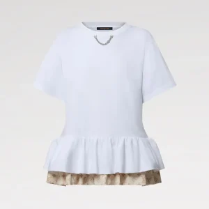 Louis Vuitton Women Monogram Flounce T-Shirt in White