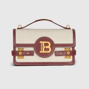 Balmain Women B Buzz 24 Canvas and Leather Bag BN1DA829TCFE
