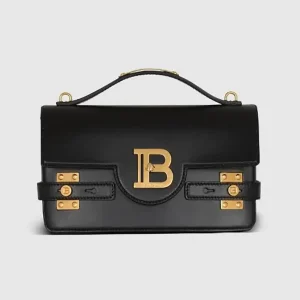 Balmain Women Smooth Leather B-Buzz 24 Bag-Black CN1DA828LAVE