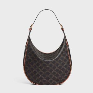 Celine Women Heloise Bag in Triomphe Canvas and Calfskin