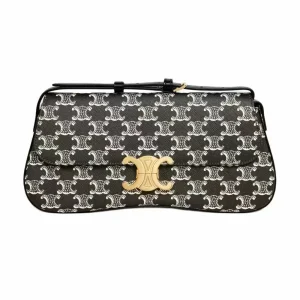 Celine Women Medium Celine Lola Bag in Triomphe Canvas Two-tone 115532FQO