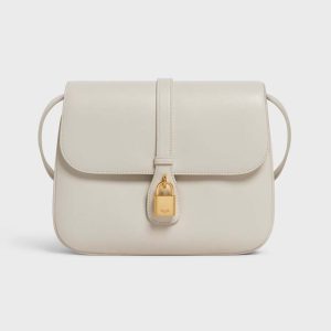Celine Women Medium Tabou in Smooth Calfskin-White