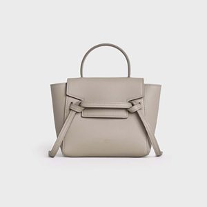 Celine Women Pico Belt Bag in Grained Calfskin-Gray