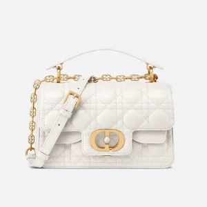 Dior Women Small Dior Jolie Top Handle Bag Latte Cannage Calfskin