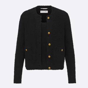 Dior Women Twinset Black Cotton and Wool-Blend Knit