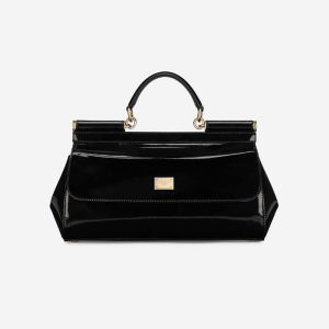 Dolce Gabbana D&G Women Elongated Sicily Handbag-Black