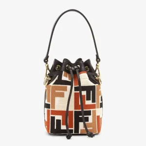 Fendi Women Mon Tresor Multicolor Canvas Mini-bag with FF Embroidery