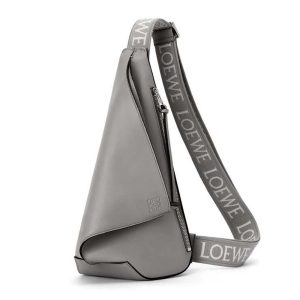 Loewe Men Anton Sling in Supple Smooth Calf and Jacquard-Grey