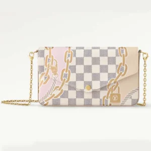 Louis Vuitton LV Women Félicie Pochette Damier Azur Coated Canvas Cotton