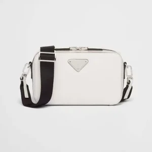 Prada Men Brique Saffiano Leather Bag-White 2VH173