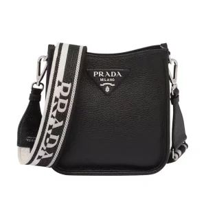 Prada Unisex Leather Mini Shoulder Bag-Black 1BH1912DKV