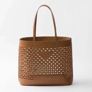 Prada Women Large Perforated Leather Tote Bag 1BG5032CY4F03BHVOOO