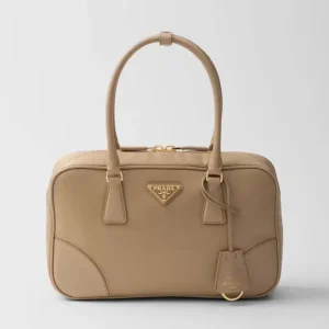 Prada Women Re-Edition 1978 Medium Re-Nylon and Saffiano Leather Two-handle Bag-Sandy