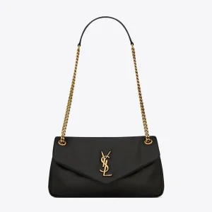 Saint Laurent YSL Women Calypso in Plunged Lambskin-Black 734153AACQO1000