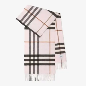 Burberry Unisex Check Cashmere Scarf-Pink 80497111