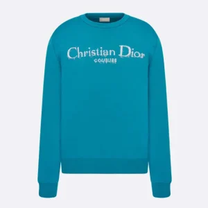 Dior Women Christian Dior Couture Sweater Blue Wool Blend