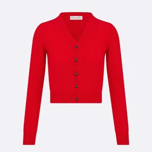 Dior Women Dioramour Twinset Red Cashmere Knit