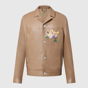 Embroidered Leather Blouson 1AFQO6