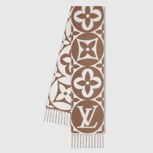 Louis Vuitton Unisex LV Medallion Scarf-Brown M94853