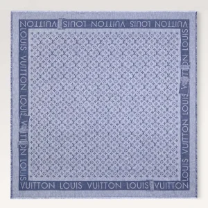Louis Vuitton Unisex Lock And Go Shine Shawl-Navy M79942