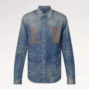 Louis Vuitton Women Fitted Long-Sleeved Denim Shirt 1AFXL5